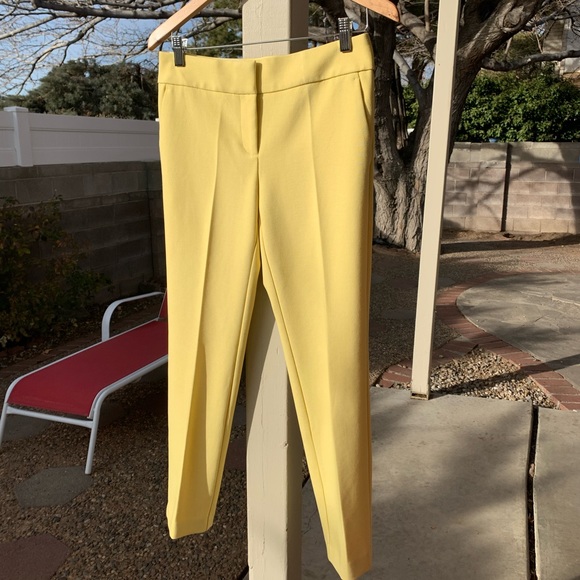LOFT preppy yellow 🍋 pants Marisa size 0 - Picture 1 of 12